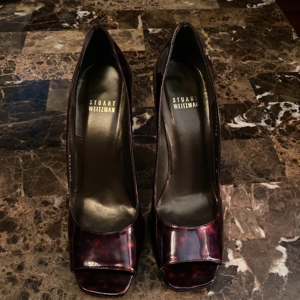 Stuart Weitzman Peep Toe Tortoise Shell Heels . - image 1